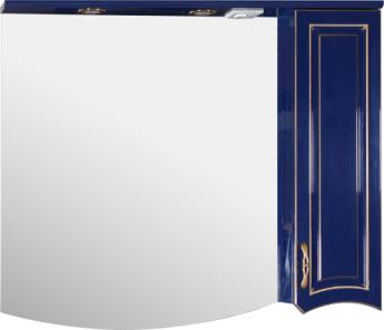 Зеркало-шкаф ASB-Woodline Эмили 105 синее, патина золото