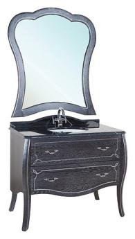 Мебель для ванной Bellezza Грация Люкс 110 черная патина серебро