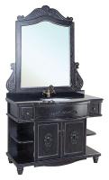 Мебель для ванной Bellezza Аврора 115 черная патина серебро