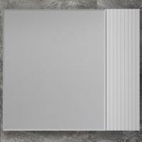 Зеркальный шкаф «Стокгольм» 80 см белый рифленый софт