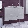 Мебель для ванной СанТа Омега Люкс 90 подвесная, белая, с 2 ящиками