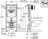 Комплект Система инсталляции для унитазов Grohe Rapid SL 38721001 3 в 1 с кнопкой смыва + Чаша для унитаза подвесного Jacob Delafon Struktura EDF102-0