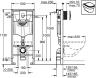 Комплект Система инсталляции для унитазов Grohe Rapid SL 38750001 4 в 1 с кнопкой смыва + Чаша для унитаза подвесного Jacob Delafon Struktura EDF102-0