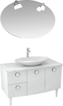 Мебель для ванной Triton Лира 115 L, 2 двери, 2 ящика, белая